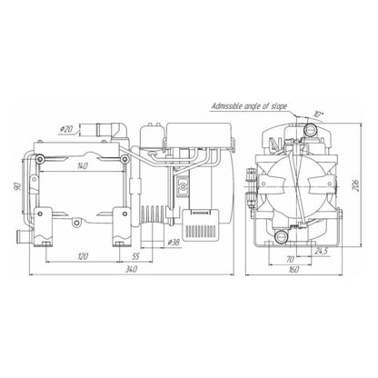 Autoterm Flow 14D 12 o. 24V (Teplostar 14-TC-Mini) Wasserstandheizung 14kW, Bedienteil wählbar