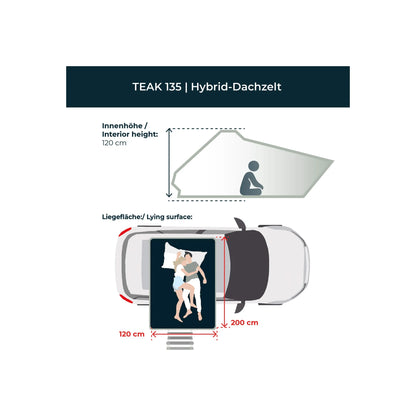 Hybrid-Dachzelt TEAK 1.0 135 grau