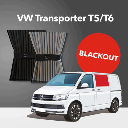 Vorhang Set für VW T5 / T6 - Mitte Links - Nicht-Schiebetüren (Premium-Blackout) [B-Ware oder retournierte Ware]