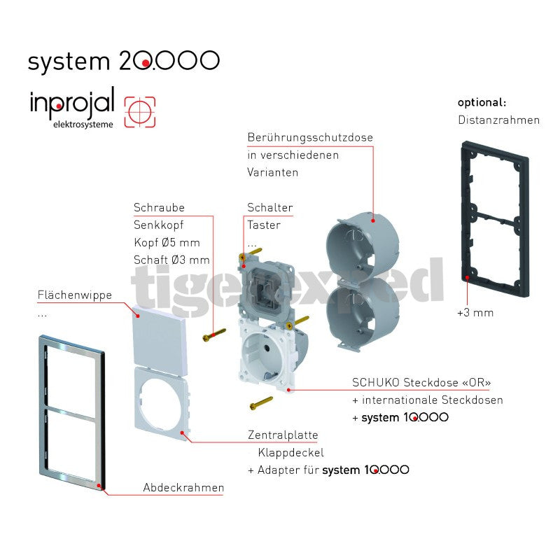 Distanzrahmen 1-fach 3mm System 20.000