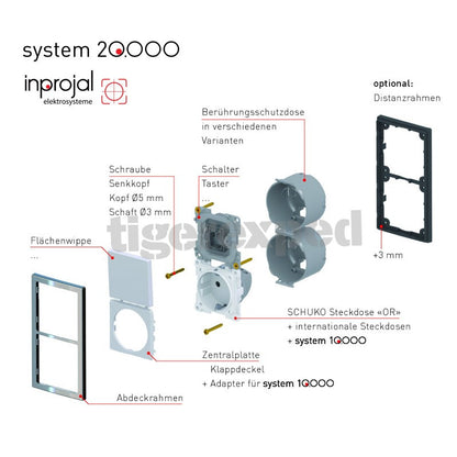 Distanzrahmen 1-fach 3mm System 20.000