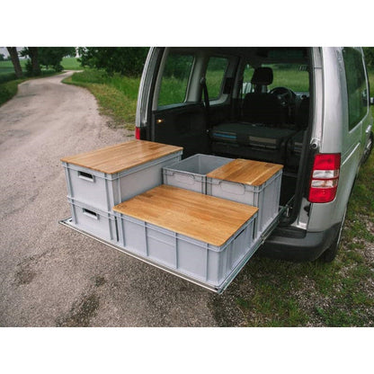 easygoinc. vanlife.module SLIDEOUT Heckauszug gesamte Breite für VW Caddy Maxi