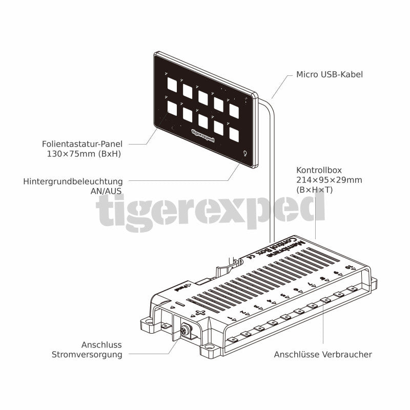 5 Gang 12V / 24V Inline Sicherungs Kasten LED Schalt Tafel Dual USB Auto  Boot Tr