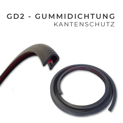 GD2 - Gummidichtung für eine nachrüstbare Seitenscheibe 4 Meter 1-4mm