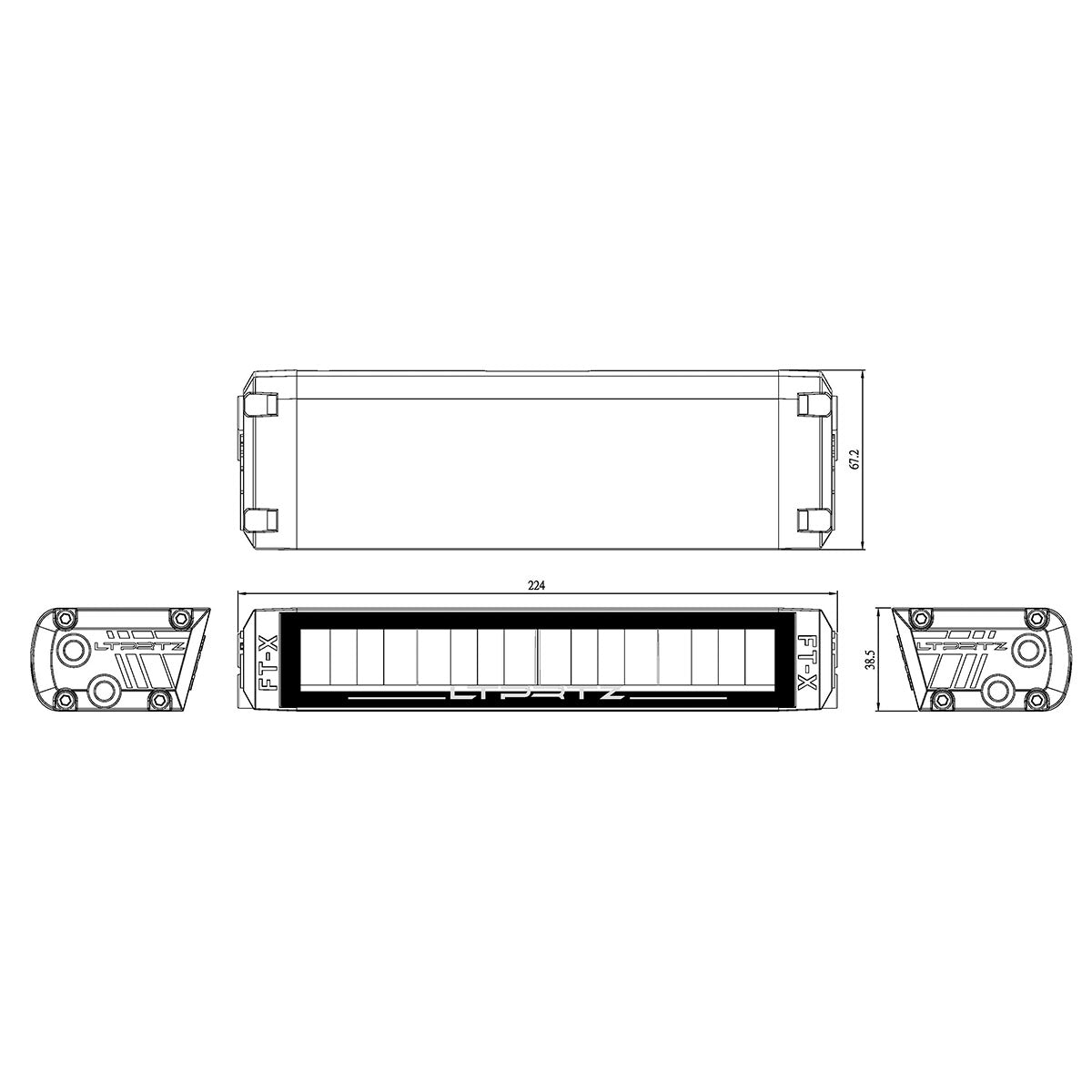 Fernscheinwefer Lightbar Flat-X 9" 30° ECE