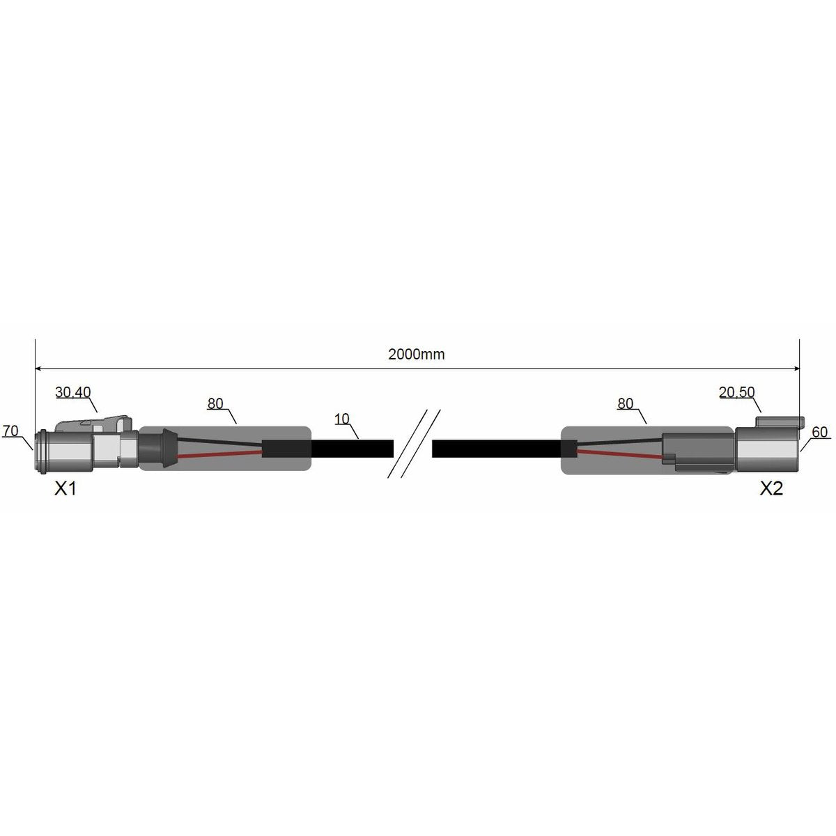 LED Kabelverlängerung 2m DT -70W