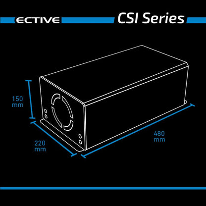 ECTIVE CSI 30 3000W/12V Sinus-Wechselrichter mit Ladegerät, NVS- und USV-Funktion