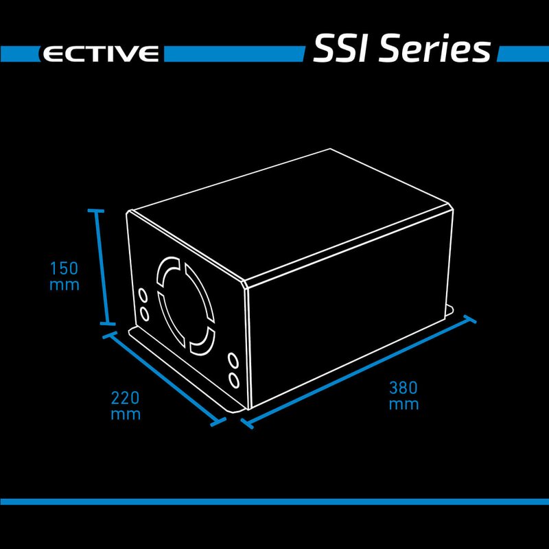 ECTIVE SSI 10 4in1 Sinus-Inverter 1000W/12V Sinus-Wechselrichter mit MPPT-Solarladeregler, Ladegerät und NVS