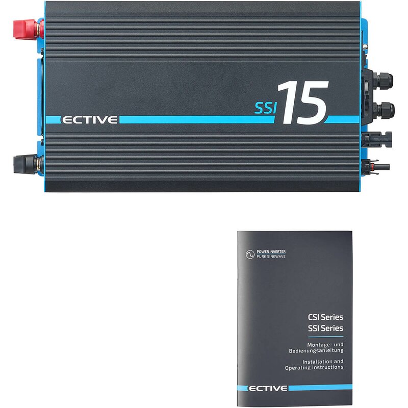 ECTIVE SSI 15 4in1 Sinus-Inverter 1500W/12V Sinus-Wechselrichter mit MPPT-Solarladeregler, Ladegerät und NVS