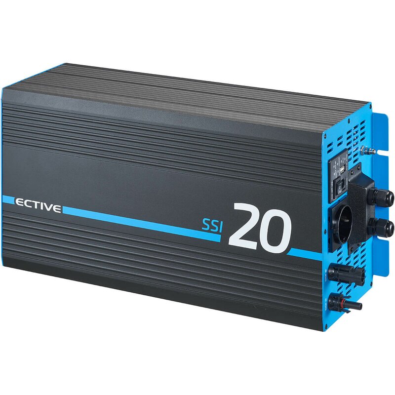 ECTIVE SSI 20 (SSI202) 12V 4in1 Sinus-Inverter 2000W/12V Sinus-Wechselrichter mit MPPT-Solarladeregler, Ladegerät und NVS