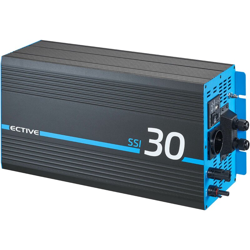 ECTIVE SSI 30 (SSI302) 12V 4in1 Sinus-Inverter 3000W/12V Sinus-Wechselrichter mit MPPT-Solarladeregler, Ladegerät und NVS