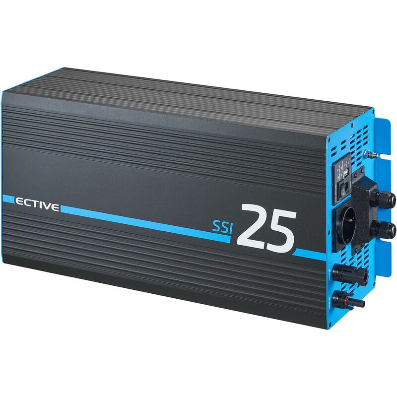 ECTIVE SSI 25 (SSI252) 12V 4in1 Sinus-Inverter 2500W/12V Sinus-Wechselrichter mit MPPT-Solarladeregler, Ladegerät und NVS