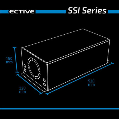 ECTIVE SSI254 4in1 Sinus-Inverter 2500W/24V Sinus-Wechselrichter mit MPPT-Solarladeregler, Ladegerät und NVS