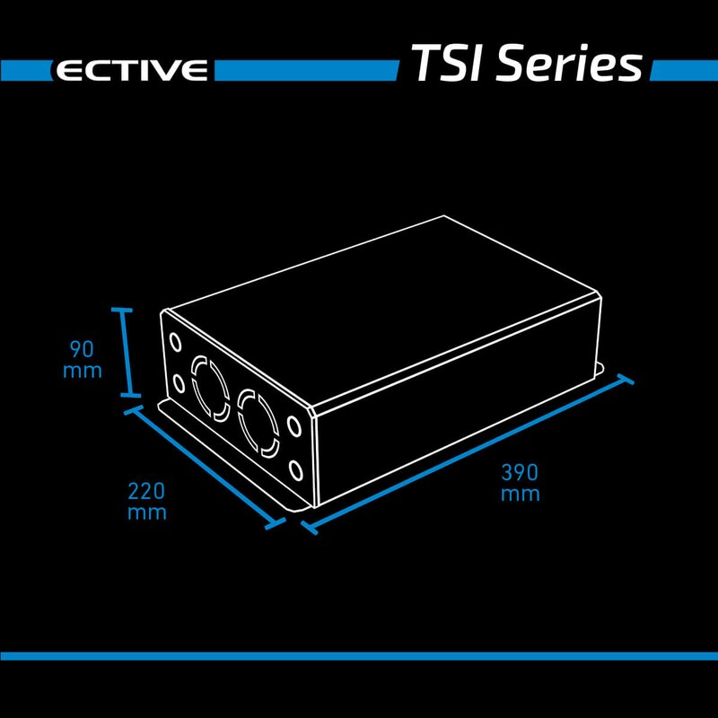 ECTIVE TSI15 (TSI152) 12V Sinus-Inverter 1500W/12V Sinus-Wechselrichter mit NVS