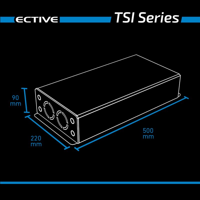 ECTIVE TSI 25 2500W/12V Sinus-Wechselrichter mit NVS- und USV-Funktion