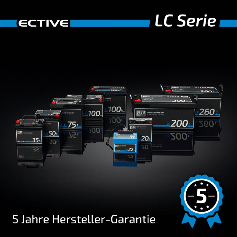 ECTIVE LC 20L 12V LiFePO4 Lithium Versorgungsbatterie 20 Ah