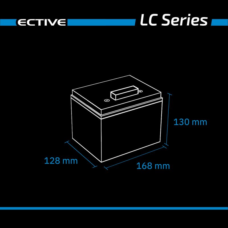 ECTIVE LC 22L 12V LiFePO4 Golf Trolley Lithium Akku 22 Ah