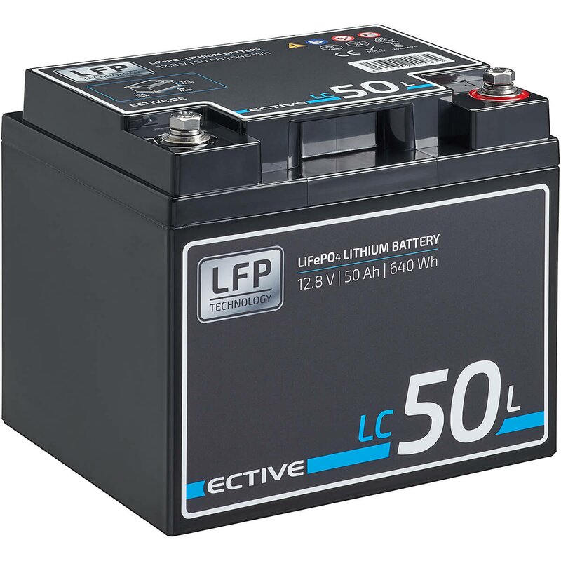 ECTIVE LC 50L 12V LiFePO4 Lithium Versorgungsbatterie 50 Ah