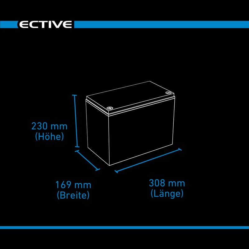 ECTIVE LC 100L BT 12V LiFePO4 Lithium Versorgungsbatterie 100 Ah