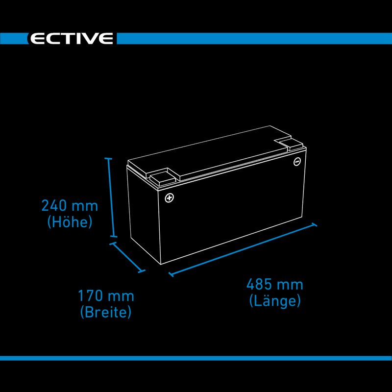 ECTIVE LC 200L BT 12V LiFePO4 Lithium Versorgungsbatterie 200 Ah