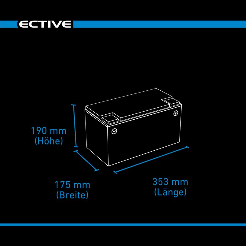 ECTIVE LC 100 LT 12V LiFePO4 Lithium Versorgungsbatterie 100 Ah