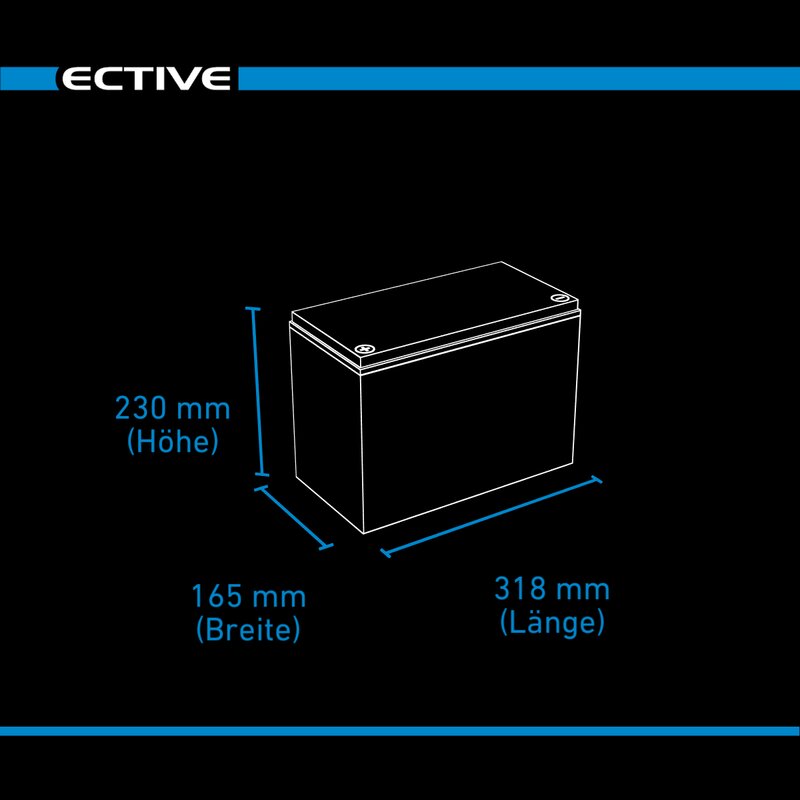 ECTIVE LC 125L LT 12V LiFePO4 Lithium Versorgungsbatterie 125 Ah