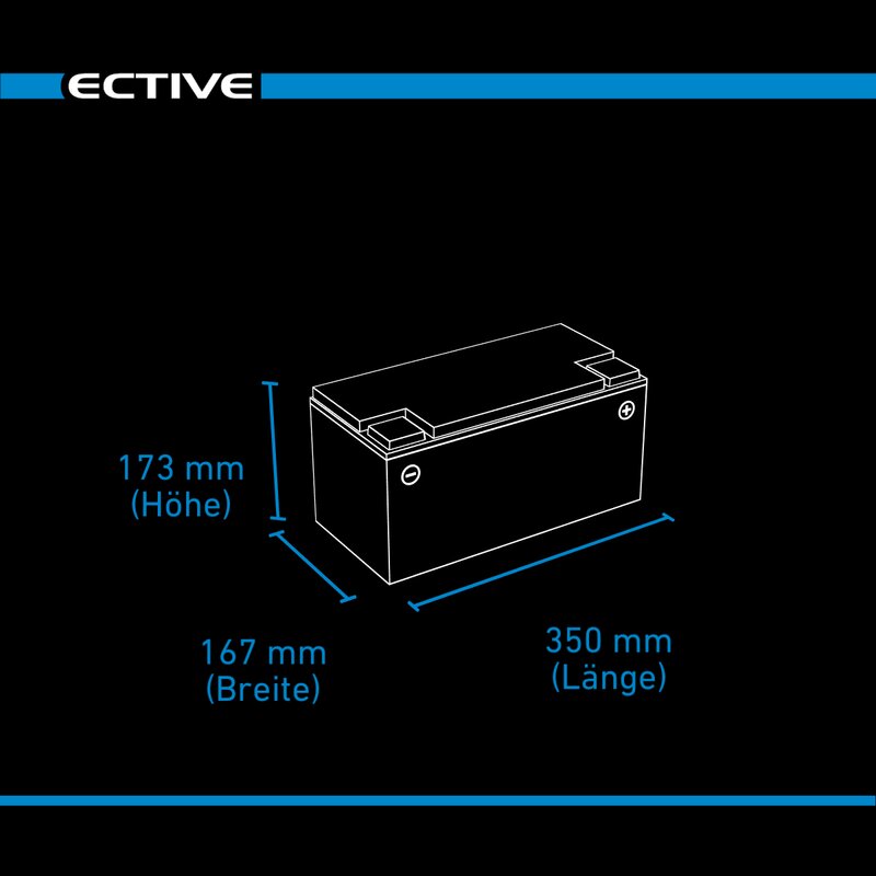 ECTIVE DC 75S AGM Deep Cycle mit LCD-Anzeige 75Ah Versorgungsbatterie