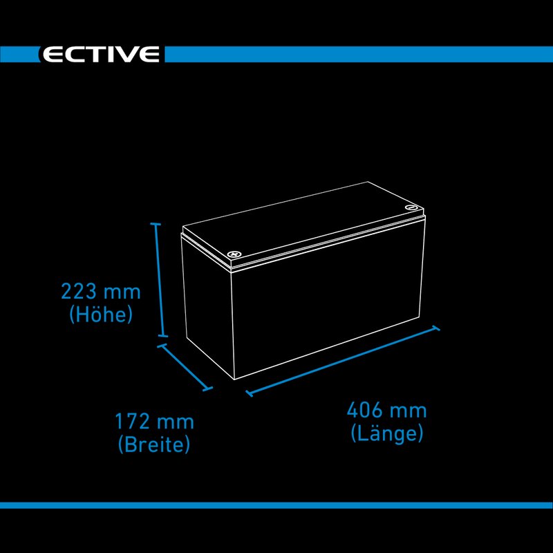 ECTIVE DC 135S AGM Deep Cycle mit LCD-Anzeige135Ah Versorgungsbatterie