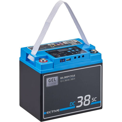 ECTIVE DC 38SC GEL Deep Cycle mit PWM-Ladegerät und LCD-Anzeige 38Ah Versorgungsbatterie