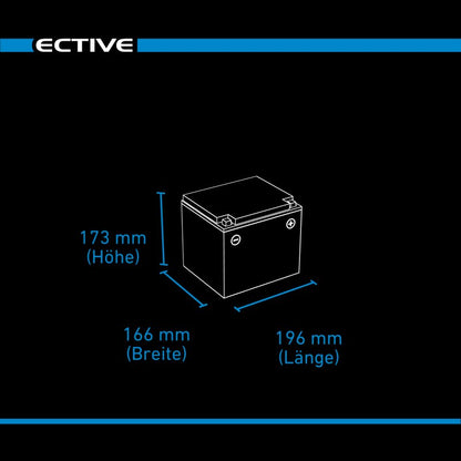 ECTIVE DC 45SC GEL Deep Cycle mit PWM-Ladegerät und LCD-Anzeige 45Ah Versorgungsbatterie