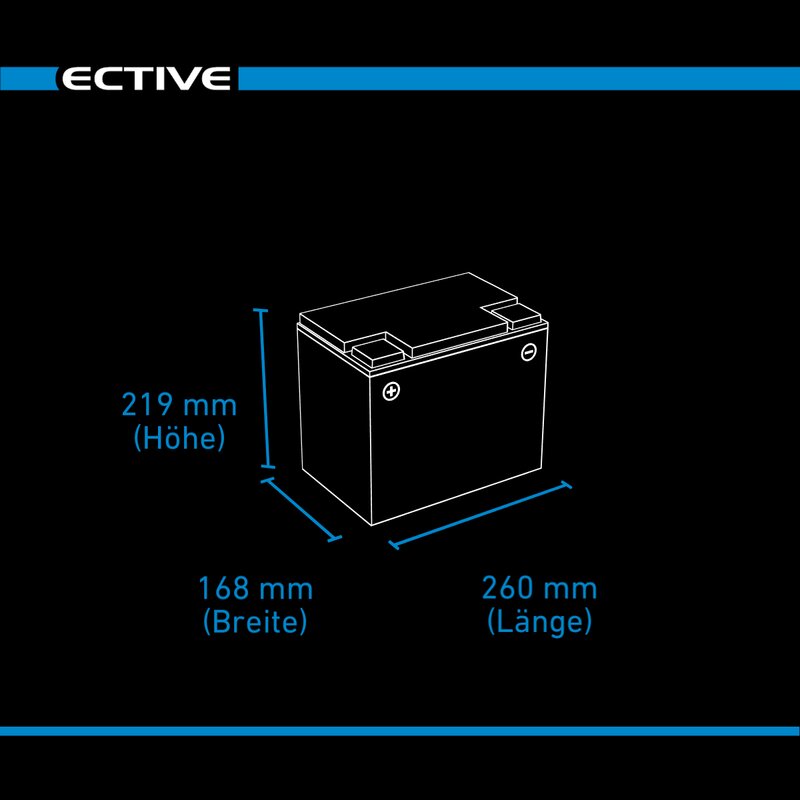 ECTIVE DC 85SC GEL Deep Cycle mit PWM-Ladegerät und LCD-Anzeige 85Ah Versorgungsbatterie