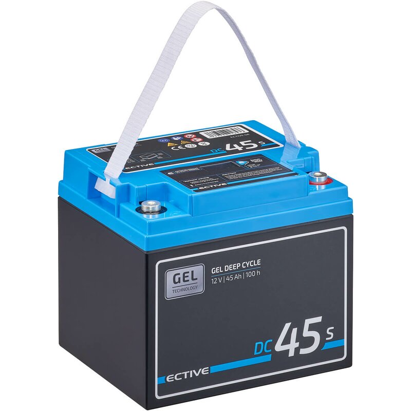 ECTIVE DC 45S GEL Deep Cycle mit LCD-Anzeige 45Ah Versorgungsbatterie