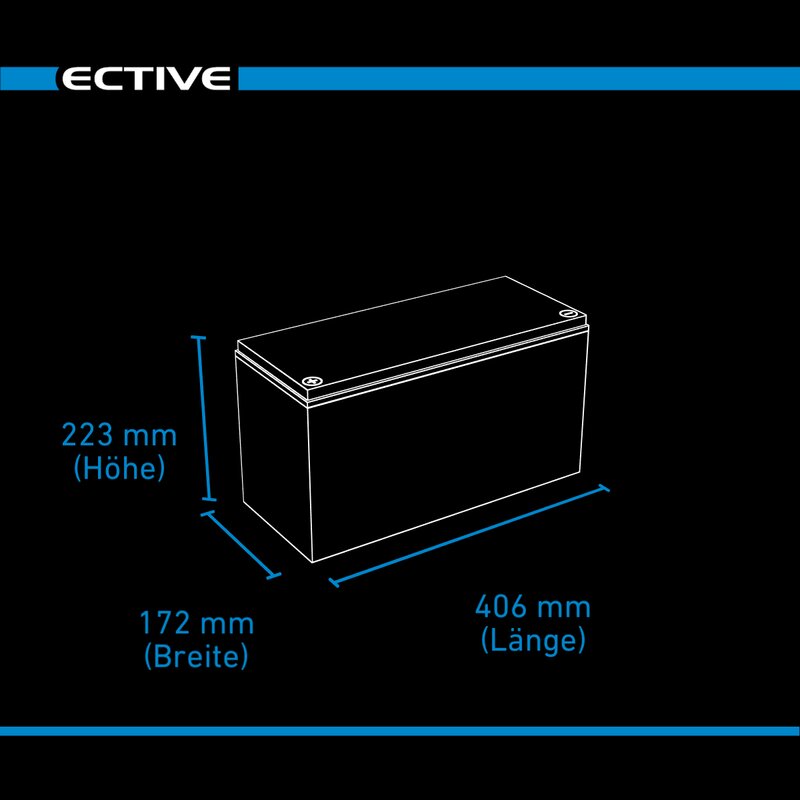 ECTIVE DC 135S GEL Deep Cycle mit LCD-Anzeige 135Ah Versorgungsbatterie