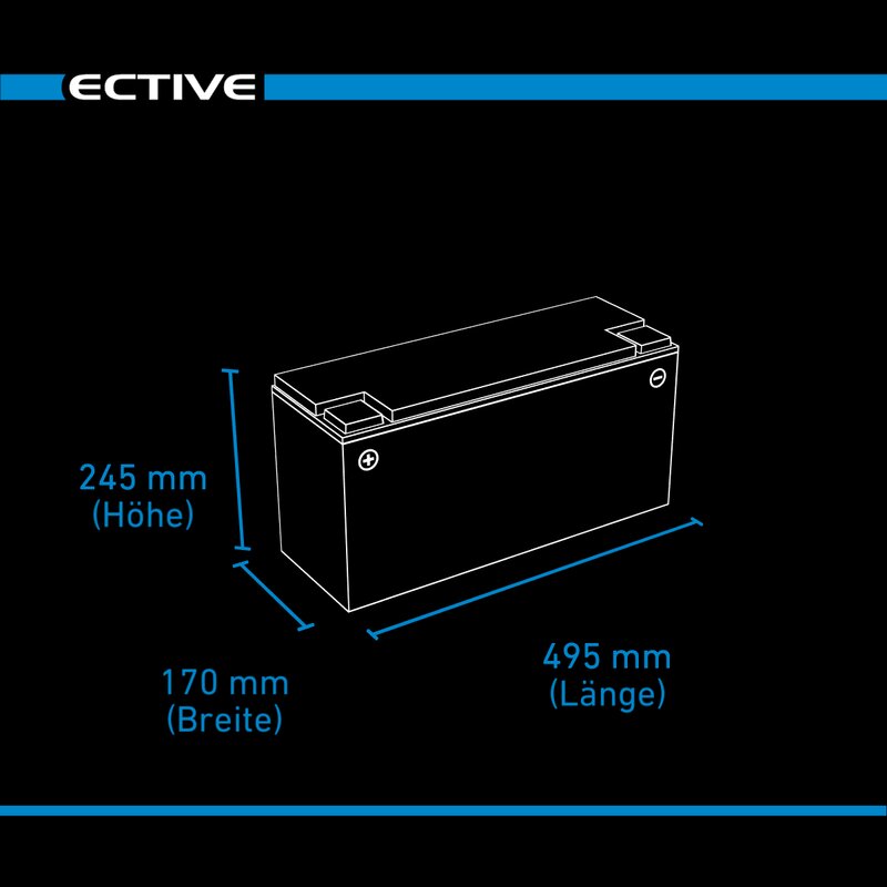 ECTIVE DC 175S GEL Deep Cycle mit LCD-Anzeige 175Ah Versorgungsbatterie