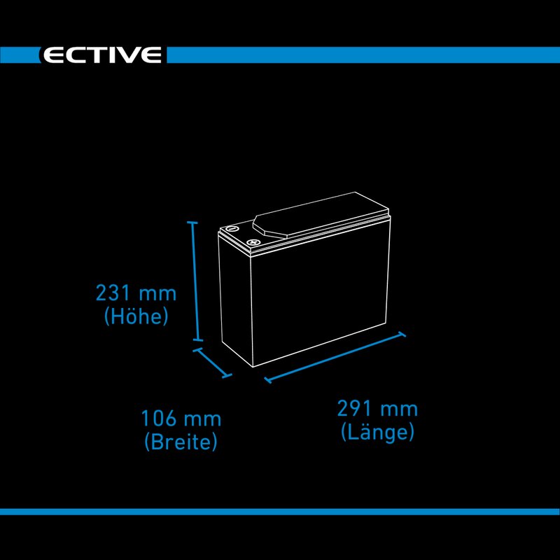 ECTIVE DC 60 GEL Slim 12V Versorgungsbatterie 60Ah