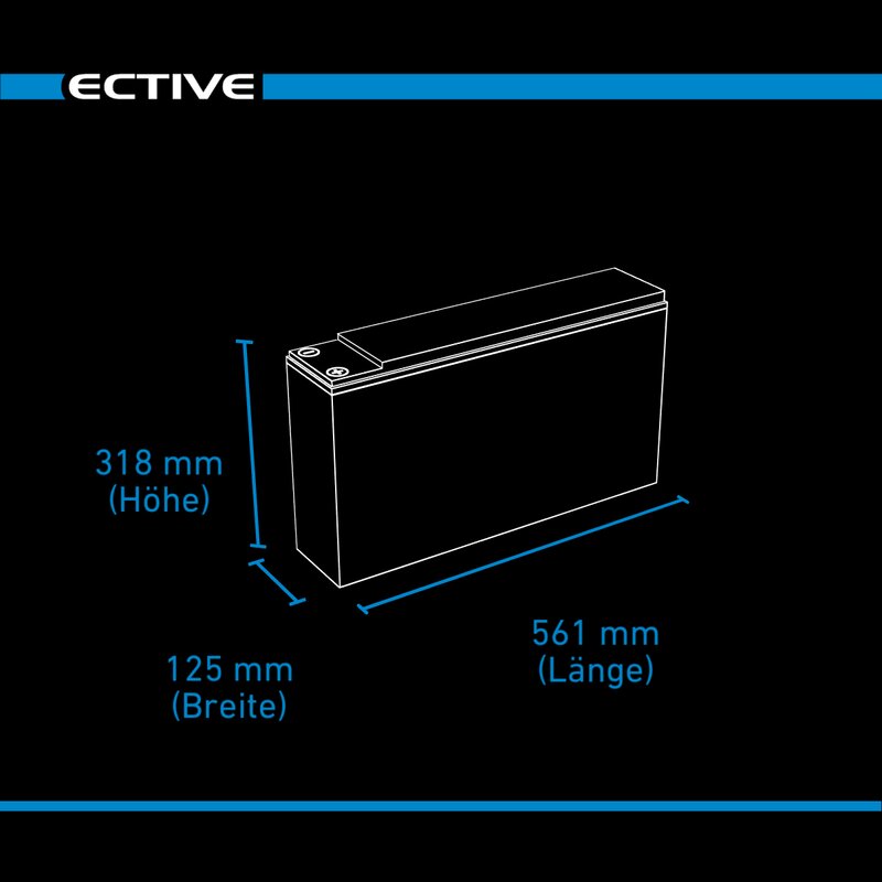 ECTIVE DC 230 GEL Slim 12V Versorgungsbatterie 230Ah