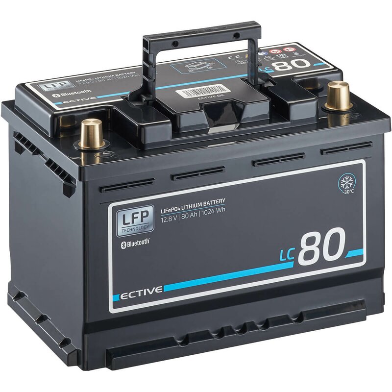 ECTIVE LC 80 LT 12V LiFePO4 Lithium Versorgungsbatterie 80 Ah