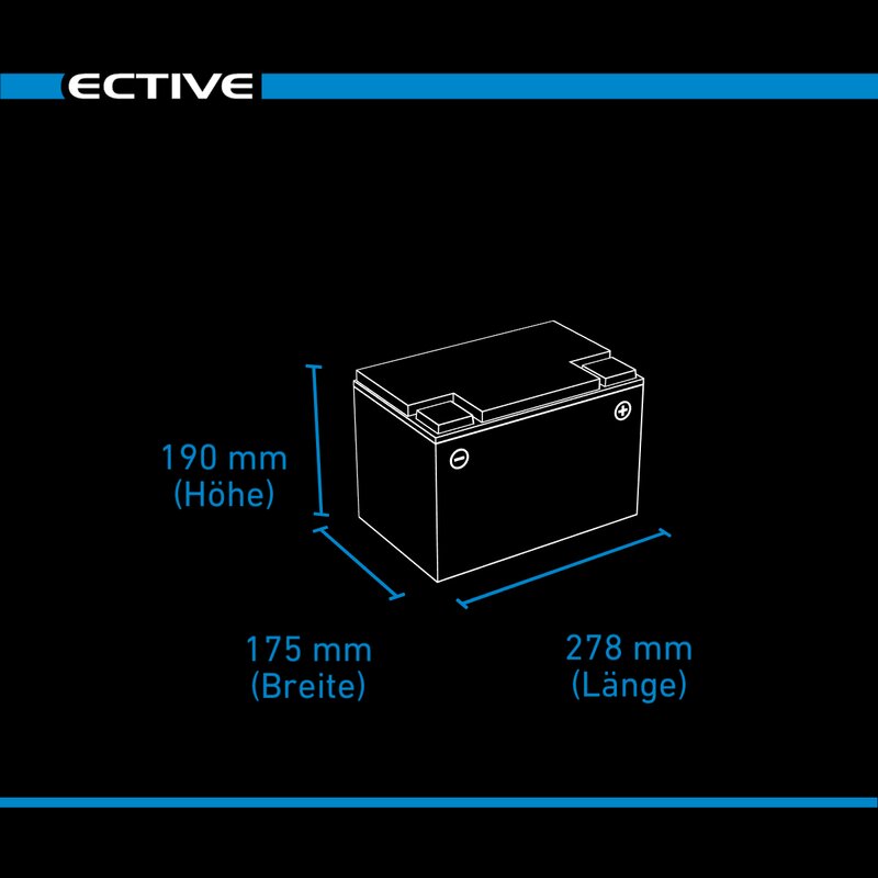 ECTIVE LC 80 LT 12V LiFePO4 Lithium Versorgungsbatterie 80 Ah