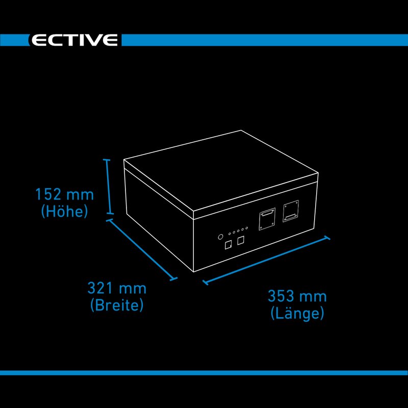 ECTIVE LC 172L 12V LiFePO4 Lithium Untersitzbatterie 172Ah