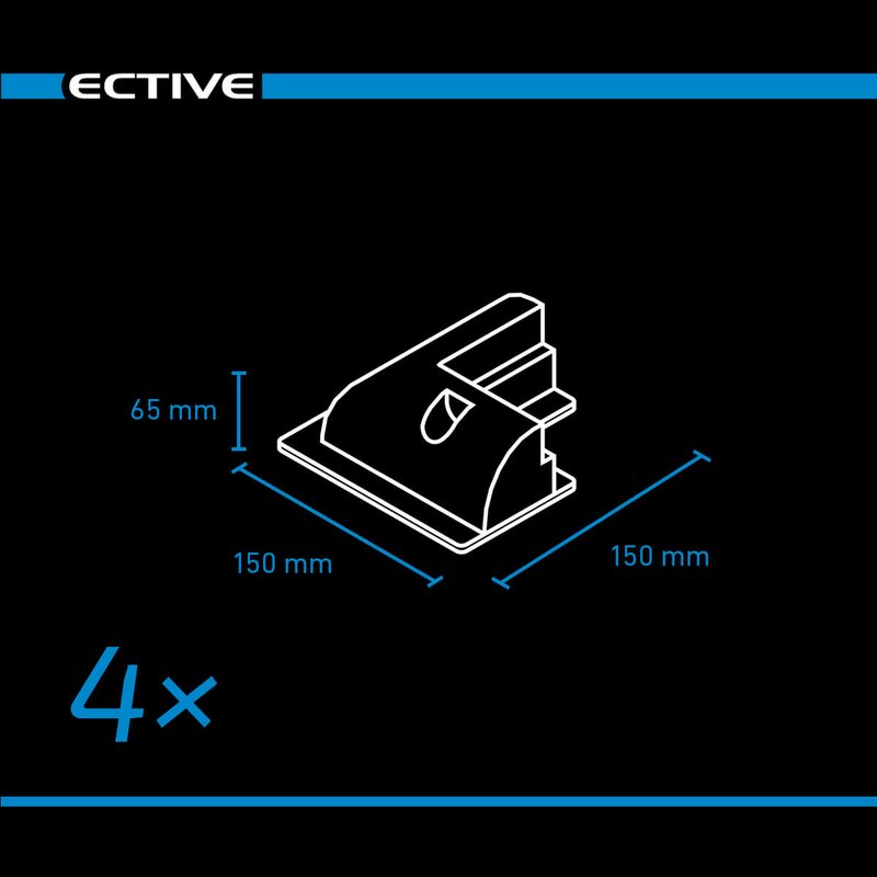 ECTIVE 4-teilige Solarmodulhalterung Eckprofile aus Kunststoff (weiß)