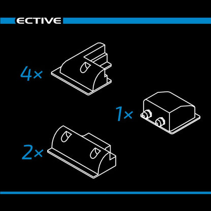 ECTIVE 7-teiliges kurzes Befestigungs-Komplettset für Solarinstallation (schwarz)