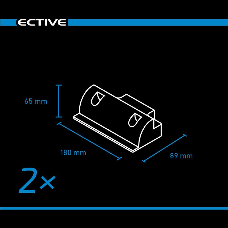 ECTIVE 7-teiliges kurzes Befestigungs-Komplettset für Solarinstallation (schwarz)