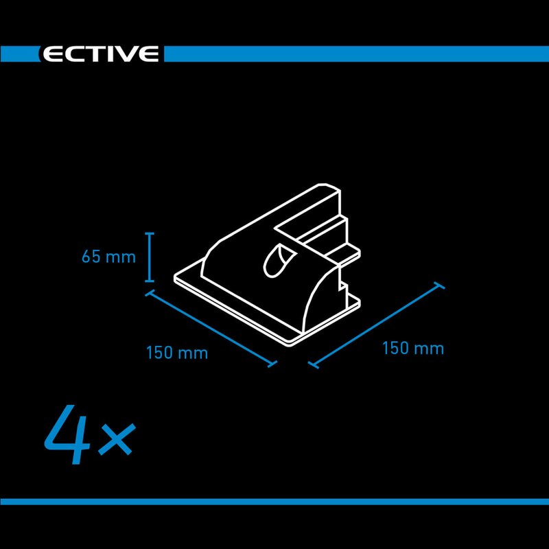 ECTIVE 7-teiliges langes Befestigungs-Komplettset für Solarinstallation (schwarz)