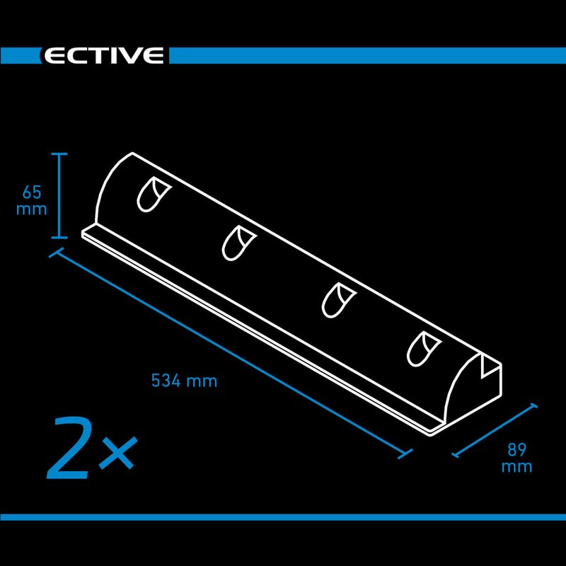 ECTIVE 7-teiliges langes Befestigungs-Komplettset für Solarinstallation (schwarz)