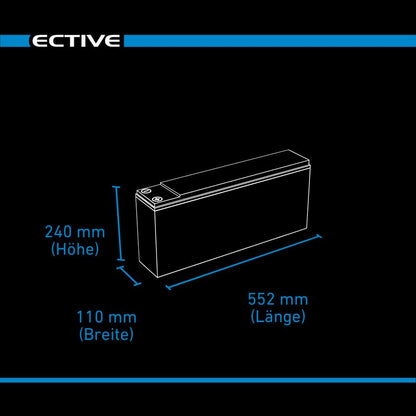 ECTIVE DC 150 AGM Slim 12V Versorgungsbatterie 150Ah