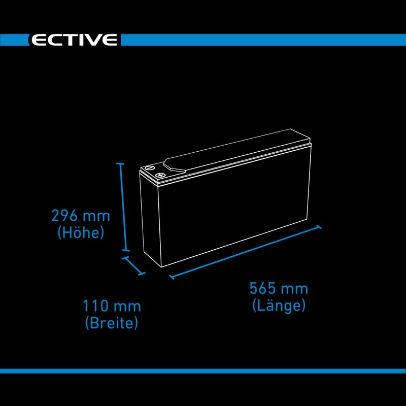 ECTIVE DC 195 AGM Slim 12V Versorgungsbatterie 195Ah