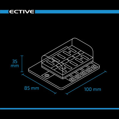 KFZ-Flachsicherungshalter mit LED Indikator für 10 Sicherungen 30A/32V DC (Schraubanschluss)