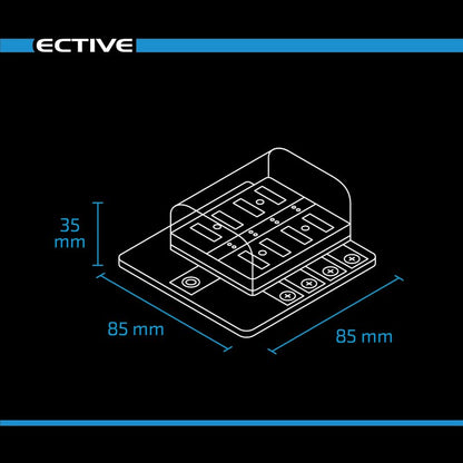 KFZ-Flachsicherungshalter mit LED Indikator für 8 Sicherungen 30A/32V DC (Schraubanschluss)