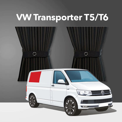 Vorhang Set für VW T5/T6 - Hinten Rechts (Standard Schwarz)