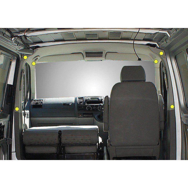 Vorhang-Satz Fahrerhausverdunkelung für den VW T5 / T6, Windschutzscheibe  und Seitenfenster